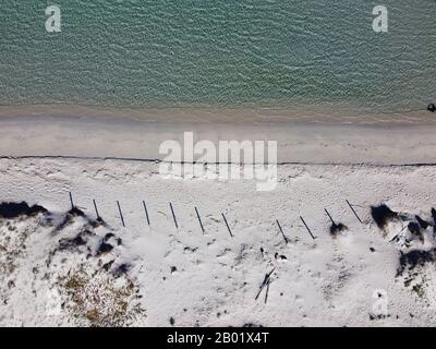 Aerial View of  Marina Maria beach, wonderful place in North Sardinia Stock Photo