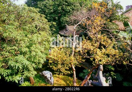 Liang Yuan or Liang's Garden was built between 1796 and 1850 CE and is regarded as one of the most beautiful gardens in Guangdong Province.  Foshan dates back to the 7th century CE and has been famous for its ceramics, porcelain and pottery industry since the Song Dynasty (960 - 1276 CE). It is also famous for its martial arts. It contains numerous Wing Chun schools where many come to train and spar. Stock Photo