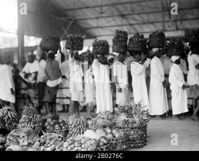 Zanzibar (from Arabic: زنجبار Zanjibār, from Persian: زنگبار Zangibār'Coast of Blacks'; zangi [black-skinned] + bār [coast]) is a semi-autonomous part of Tanzania in East Africa. It is composed of the Zanzibar Archipelago in the Indian Ocean, 25–50 kilometres (16–31 mi) off the coast of the mainland, and consists of numerous small islands and two large ones: Unguja (the main island, referred to informally as Zanzibar), and Pemba.  The capital of Zanzibar, located on the island of Unguja, is Zanzibar City. Its historic centre, known as Stone Town, is a World Heritage Site and is claimed to be Stock Photo