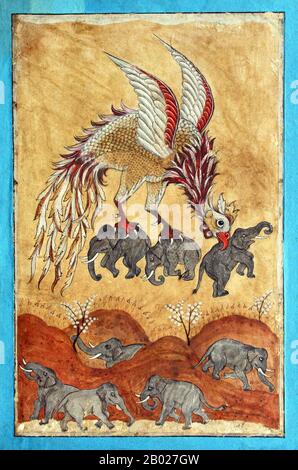 The phoenix was a mythical sacred firebird that can be found in the