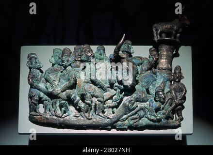 The Dian Kingdom (Chinese: 滇國 or 滇王國) was established by the Dian people, who lived around Lake Dian in northern Yunnan, China from the late Spring and Autumn Period (771 - 476 BCE) until the Eastern Han Dynasty (25 - 220 CE).  The Dian were first mentioned historically in Sima Qian's Shiji and according to Chinese sources, the Chinese Chu general Zhuang Qiao was the founder of the Dian Kingdom. Chinese soldiers who accompanied him married the local people. Zhuang was engaged in a war to conquer the 'barbarian' peoples of the area, but he and his army were prevented from going back to Chu by e Stock Photo