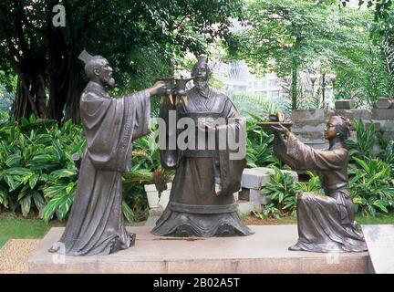 Built in 1894 by the 72 Chen (usually romanised as Chan in Cantonese) clans, the Chen Family Temple (Chenjia Si), also known as the Chen Clan Academy (simplified Chinese: 陈家祠; traditional Chinese: 陳家祠; pinyin: Chén Jiā Cí) is an academic temple in Guangzhou (Canton). The academy was built for the clans juniors', a place to live and prepare for the imperial examinations during the Qing Dynasty. Stock Photo