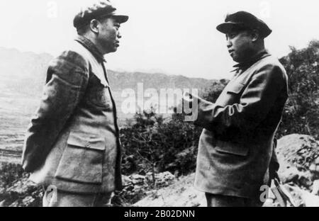The Korean War (25 June 1950 - armistice signed 27 July 1953) was a military conflict between the Republic of Korea, supported by the United Nations, and North Korea, supported by the People's Republic of China (PRC), with military material aid from the Soviet Union. The war was a result of the physical division of Korea by an agreement of the victorious Allies at the conclusion of the Pacific War at the end of World War II.  The Korean peninsula was ruled by Japan from 1910 until the end of World War II. Following the surrender of Japan in 1945, American administrators divided the peninsula a Stock Photo