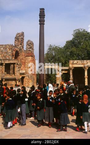 Construction of the Qutb Minar was started in 1192 by Qutb-ud-din Aibak, the first Sultan of Delhi, and was carried on by his successor, Iltutmish. In 1368, Firoz Shah Tughlaq constructed the fifth and the last storey.  Delhi is said to be the site of Indraprashta, capital of the Pandavas of the Indian epic Mahabharata. Excavations have unearthed shards of painted pottery dating from around 1000 BCE, though the earliest known architectural relics date from the Mauryan Period, about 2,300 years ago. Since that time the site has been continuously settled.  The city was ruled by the Hindu Rajputs Stock Photo