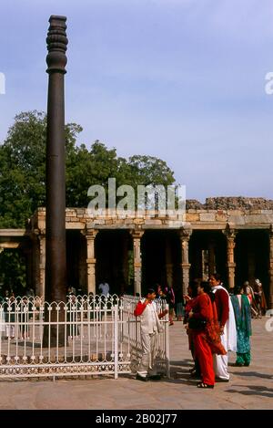 Construction of the Qutb Minar was started in 1192 by Qutb-ud-din Aibak, the first Sultan of Delhi, and was carried on by his successor, Iltutmish. In 1368, Firoz Shah Tughlaq constructed the fifth and the last storey.  Delhi is said to be the site of Indraprashta, capital of the Pandavas of the Indian epic Mahabharata. Excavations have unearthed shards of painted pottery dating from around 1000 BCE, though the earliest known architectural relics date from the Mauryan Period, about 2,300 years ago. Since that time the site has been continuously settled.  The city was ruled by the Hindu Rajputs Stock Photo