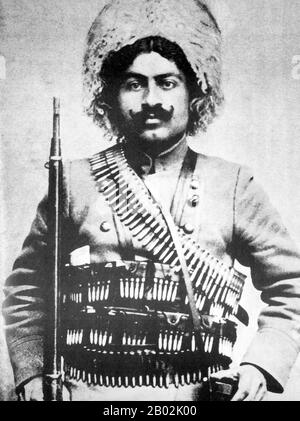 Garegin Ter-Harutyunyan (Armenian: Գարեգին Տեր-Հարությունյան) better known by his nom de guerre Garegin Nzhdeh (Armenian: Գարեգին Նժդեհ) (1 January 1886 – 21 December 1955) was an Armenian statesman and military strategist.  As a member of the Armenian Revolutionary Federation, he was involved in national liberation struggle and revolutionary activities during the First Balkan War and World War I. Garegin Nzhdeh was one of the key political and military leaders of the First Republic of Armenia (1918–1921), and is widely admired as a charismatic national hero by Armenians.  In 1921, he was inst Stock Photo