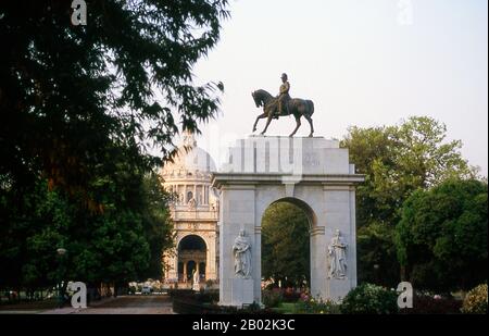 Edward VII (Albert Edward; 9 November 1841 – 6 May 1910), the eldest son of Queen Victoria and Prince Albert of Saxe-Coburg and Gotha, was King of the United Kingdom and the British Dominions and Emperor of India from 22 January 1901 until his death.  The tax records of Mughal Emperor Akbar (1584–1598) as well as the work of a 15th century Bengali poet, Bipradaas, both mention a settlement named Kalikata (thought to mean ‘Steps of Kali’ for the Hindu goddess Kali) from which the name Calcutta is believed to derive.  In 1690 Job Charnock, an agent of the East India Company, founded the first mo Stock Photo