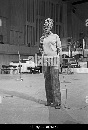 Miriam Makeba, südafrikanische Sängerin, bei Proben zu einem Konzert in ...