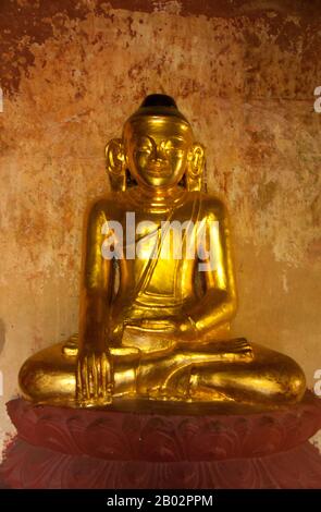 The Sulamani Temple was built in 1183 by King Narapatisithu (r. 1174 - 1211).  Bagan, formerly Pagan, was mainly built between the 11th century and 13th century. Formally titled Arimaddanapura or Arimaddana (the City of the Enemy Crusher) and also known as Tambadipa (the Land of Copper) or Tassadessa (the Parched Land), it was the capital of several ancient kingdoms in Burma. Stock Photo