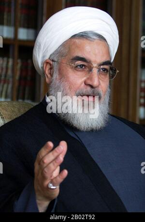 Hassan Rouhani is the seventh President of Iran, in office since 2013. He is also a former lawmaker, academic and diplomat. He has been a member of Iran's Assembly of Experts since 1999, member of the Expediency Council since 1991, and a member of the Supreme National Security Council since 1989. Stock Photo