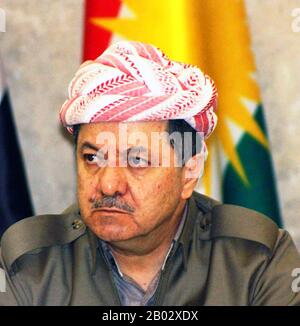 Masoud Barzani (Kurdish: Mesud Barzanî; born 16 August 1946) is an Iraqi Kurdish politician who has been President of the Iraqi Kurdistan Region since 2005, as well as leader of the Kurdistan Democratic Party (KDP) since 1979.  Masoud Barzani succeeded his father, the Kurdish nationalist leader Mustafa Barzani, as the leader of the KDP in 1979. Working closely with his brother Idris Barzani until Idris' death, Barzani and various other Kurdish groups fought Baghdad during the Iran-Iraq War. For much of this time, the Kurdish leadership was exiled to Iran. Stock Photo