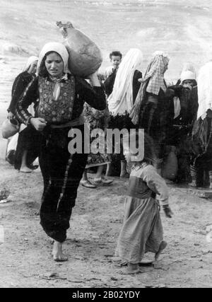 The 1948 Palestinian exodus, known in Arabic as the Nakba (Arabic: an-Nakbah, lit.'catastrophe'), occurred when more than 700,000 Palestinian Arabs fled or were expelled from their homes, during the 1947–1948 Civil War in Mandatory Palestine and the 1948 Arab–Israeli War.  The exact number of refugees is a matter of dispute, but around 80 percent of the Arab inhabitants of what became Israel (50 percent of the Arab total of Mandatory Palestine) left or were expelled from their homes.  Later in the war, Palestinians were forcibly expelled as part of 'Plan Dalet' in a policy of 'ethnic cleansing Stock Photo