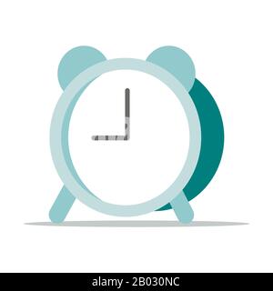Cartoon simple alarm clock icon isolated on white background. Stock Vector