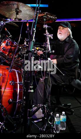 Legendary drummer Ronnie Tutt performs with Neil Diamond at the BB&T Center in Sunrise, Florida. Stock Photo