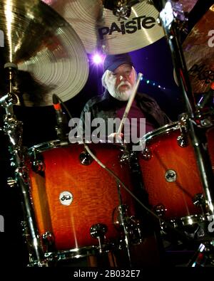 Legendary drummer Ronnie Tutt performs with Neil Diamond at the BB&T Center in Sunrise, Florida. Stock Photo