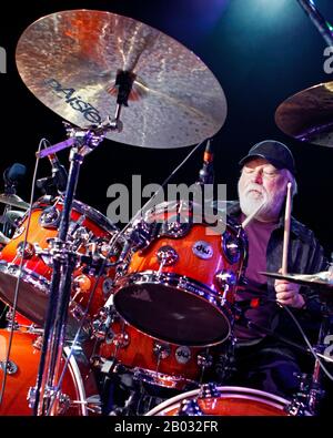 Legendary drummer Ronnie Tutt performs with Neil Diamond at the BB&T Center in Sunrise, Florida. Stock Photo