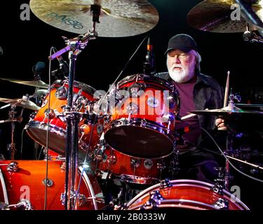 Legendary drummer Ronnie Tutt performs with Neil Diamond at the BB&T Center in Sunrise, Florida. Stock Photo