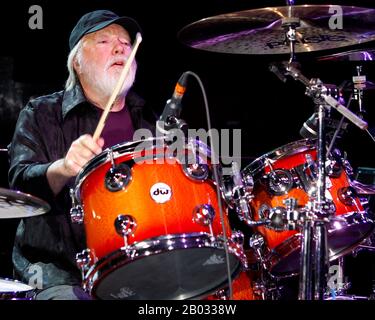 Legendary drummer Ronnie Tutt performs with Neil Diamond at the BB&T Center in Sunrise, Florida. Stock Photo