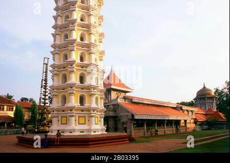 The Mahalasa Temple is dedicated to the female Hindu deity Mahalasa Narayani. As an independent goddess, she is considered as a form of Mohini, the female avatar of the god Vishnu. Stock Photo