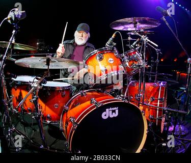 Legendary drummer Ronnie Tutt performs with Neil Diamond at the BB&T Center in Sunrise, Florida. Stock Photo