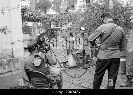 Vietnam War-Tet Offensive. Walter Cronkite of CBS interviewing ...