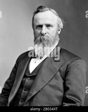 Rutherford Birchard Hayes (October 4, 1822 – January 17, 1893) was the 19th President of the United States (1877–81).  As president, he oversaw the end of Reconstruction, began the efforts that led to civil service reform, and attempted to reconcile the divisions left over from the Civil War and Reconstruction. Stock Photo