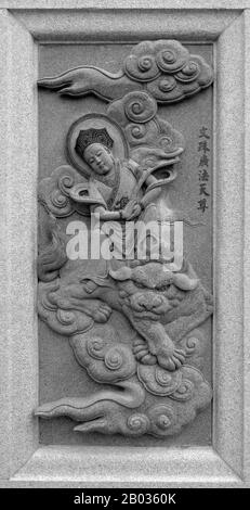 Malaysia / China: Carving of the god Li Jing, depicting his role