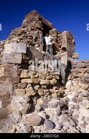 The Shiv Mandir at Kera was built during the reign of the Chaulukya dynasty (Solankis) in the later part of the 10th Century (9th to 11th century) and is dedicated to Shiva. The temple has been subjected to severe earthquake damage during the earthquake of 1819 and the Bhuj earthquake of 2001.  Kutch (often spelled Kachch) is the northwestern part of the Indian state of Gujarat, divided from the main part of the state by the Arabian Sea and a stretch of salt marshes. To its north lies the Pakistani province of Sind. The name Kutch is said to be derived from the Kachelas, a sub-caste of the loh Stock Photo