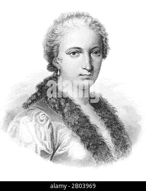 Maria Gaetana Agnesi (16 May 1718 – 9 January 1799) was an Italian mathematician, philosopher, theologian, and humanitarian. She was the first woman to write a mathematics handbook and the first woman appointed as a mathematics professor at a university.  The most valuable result of her labours was the Instituzioni analitiche ad uso della gioventù italiana, (Analytical Institutions for the Use of Italian Youth) which was published in Milan in 1748. The goal of this work was, according to Agnesi herself, to give a systematic illustration of the different results and theorems of infinitesimal ca Stock Photo