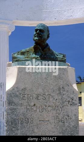 Ernest Miller Hemingway (July 21, 1899 – July 2, 1961) was an American author and journalist. His economical and understated style had a strong influence on 20th-century fiction, while his life of adventure and his public image influenced later generations. Hemingway produced most of his work between the mid-1920s and the mid-1950s, and won the Nobel Prize in Literature in 1954.  He published seven novels, six short story collections, and two non-fiction works. Additional works, including three novels, four short story collections, and three non-fiction works, were published posthumously. Many Stock Photo