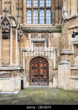 Palace of Westminster, London. An ornate side door leading into the Palace of Westminster, the home of UK politics and government. Stock Photo