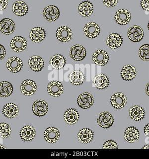 Seamless pattern with gears ,Steampunk style background, stock vector illustration Stock Vector