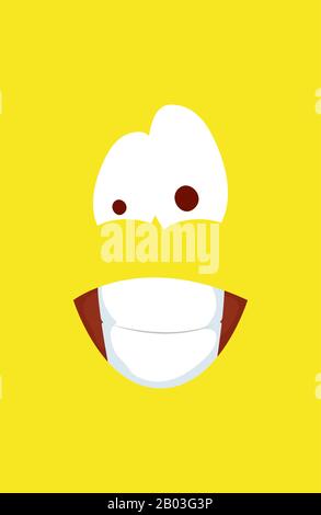 happy april fools day card with emoji crazy face Stock Vector