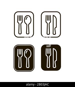 Fork and spoon sign vector. Restaurant or cafe symbol Stock Vector