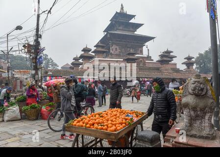Kathmandu, Nepal - 8 January 2020: Temple of Durban square at Kathmandu on Nepal
