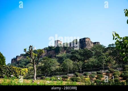 Moti Dungri Fort near Birla Mandir at Jaipur, Rajasthan, India Stock Photo