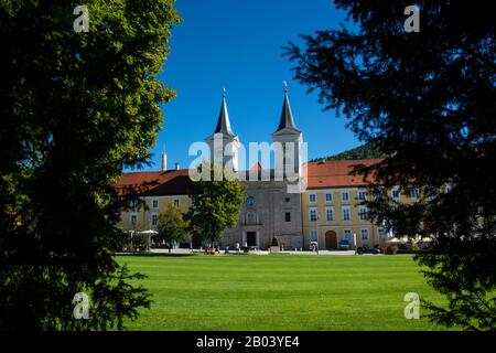 Tegernsee Abbey at Lake Tegernsee in the bavarian alps / Gemrany Stock Photo