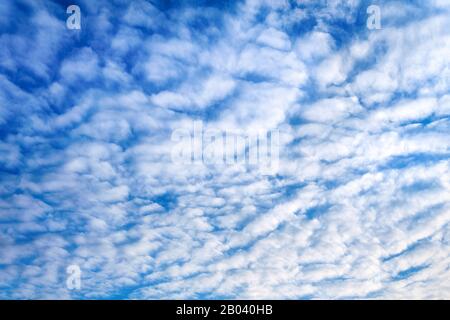 cloudscape of mackerel sky clouds Stock Photo