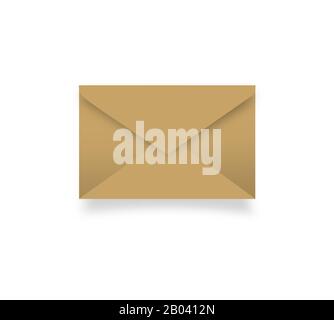 Brown and vintage envelope isolated on white background Stock Photo