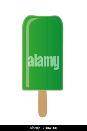 green ice lolly isolated on white background Stock Photo