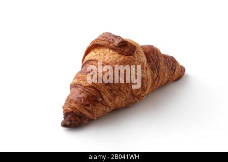 croissant french bread closeup isolated on white background Stock Photo
