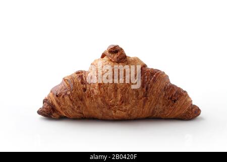 croissant french bread closeup isolated on white background Stock Photo