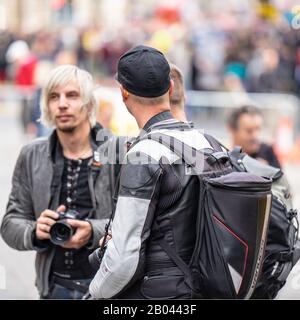 Edinburgh, Scotland, August 18th 2019.Landscape and cityscape photographer taking pictures at free public event Stock Photo