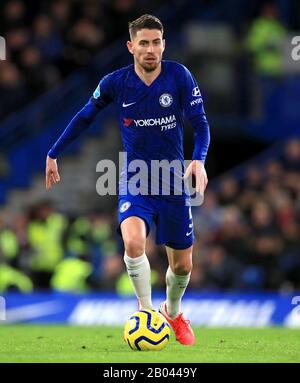 Chelsea's Jorginho in action during the Premier League match at Stamford Bridge, London. Stock Photo