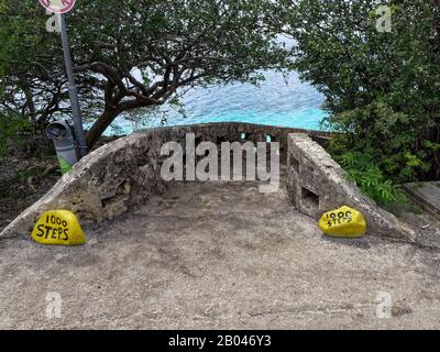 1000 steps located on the northern part of Bonaire, approximately 6 km North of Kralendijk Bonaire Caribbean Stock Photo