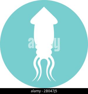 Isolated squid block style icon vector design Stock Vector