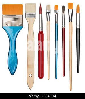Paint brushes isolated on white Stock Photo