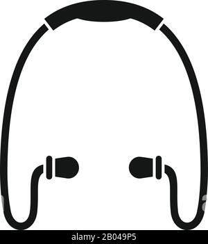 Sport wireless earbuds icon. Simple illustration of sport wireless earbuds vector icon for web design isolated on white background Stock Vector
