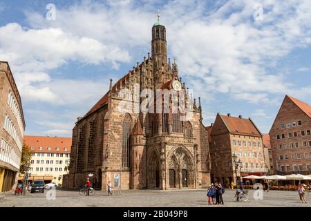 The Frauenkirche (Church of Our Lady), Hauptmarkt, Nuremberg, Bavaria, Germany. Stock Photo
