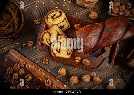 Walnut loaf bread Stock Photo